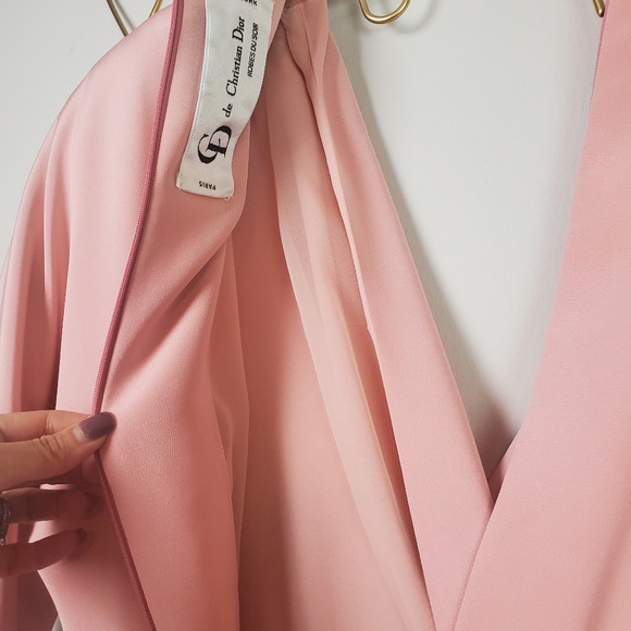 RARE Vintage Christian Dior Paris Pink Evening Dress Gown - Picture 7 of 17